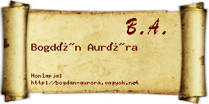 Bogdán Auróra névjegykártya